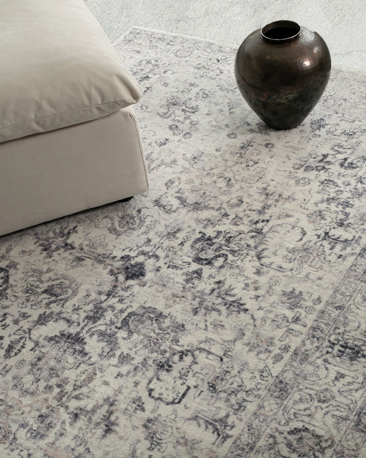 sakalar grey floral medallion washable rug sakalar grey floral medallion washable rug