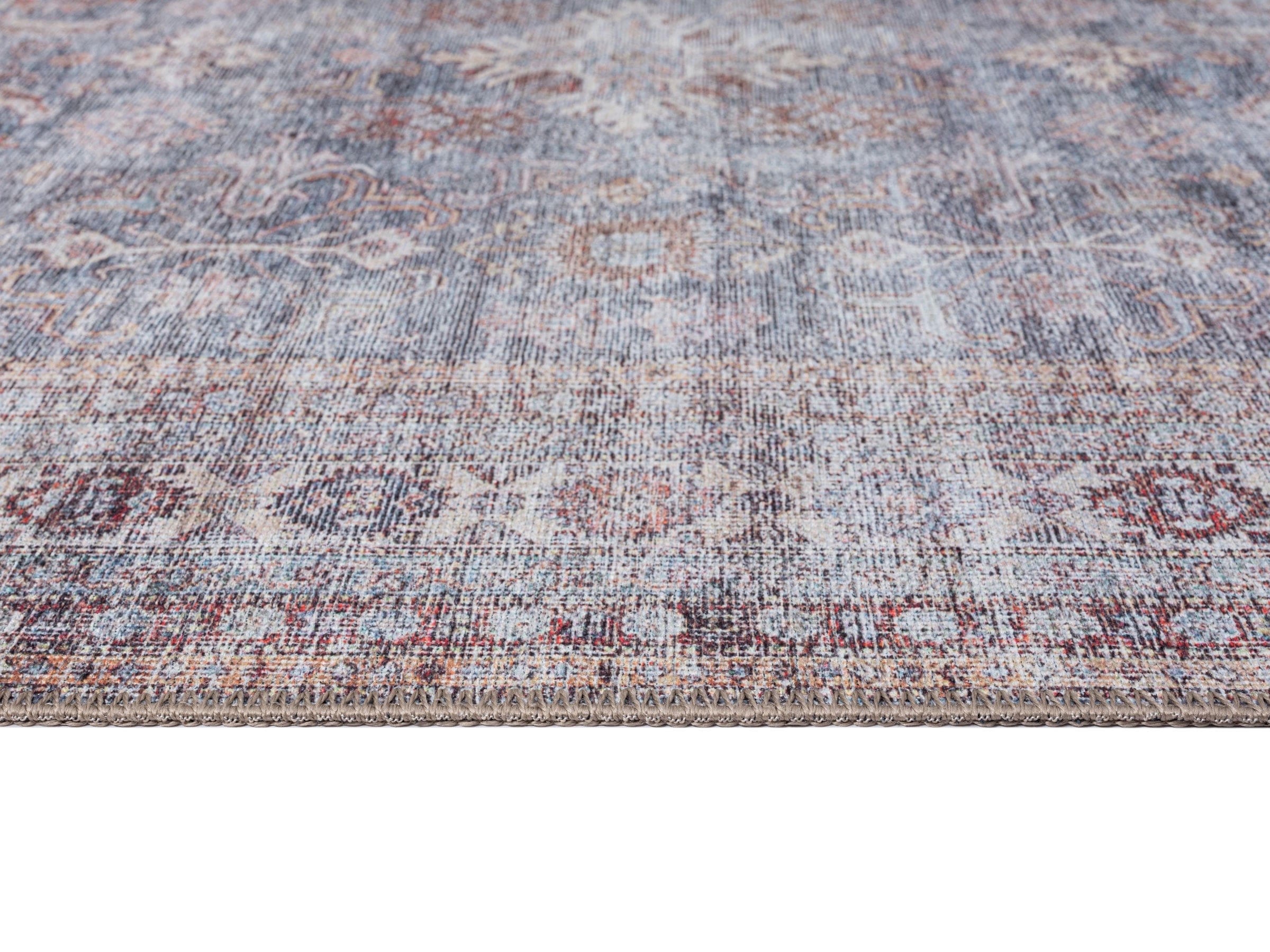 sorra blue and brown traditional distressed washable rug sorra blue and brown traditional distressed washable rug